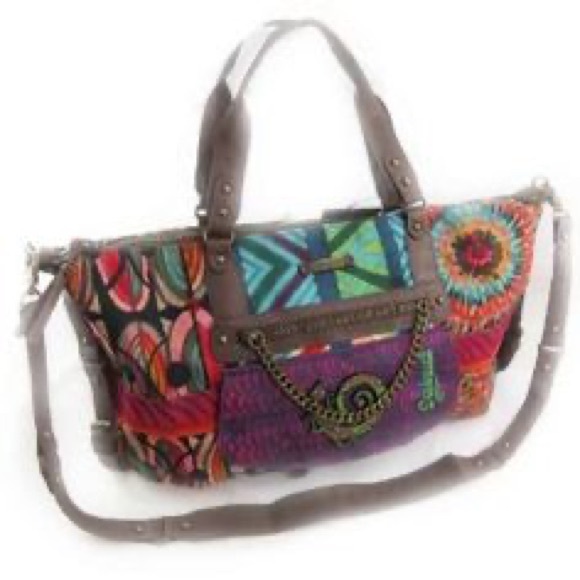 Desigual Handbags - Desigual Multicolor Travel Bag with Brown Accents
